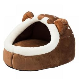 Winter Dog Bed Self-Warming Puppy House Cozy Cat Sleeping Tent Cave Beds Indoor Kitten Nest Kennel Hut For Small Medium Dog Cats