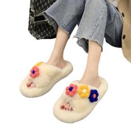 Winter Warm Comfort Slip On Home Shoes Elegant Light Platform Plush Cotton Shoes Fashion Non-Slip Thicken Women Slippers