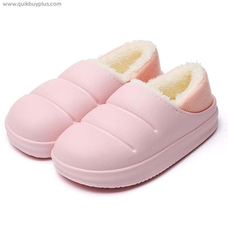 Winter Women Slippers Waterproof Warm House hold Indoor Home Thick Sole Footwear Non-Slip Solid Couple Sandals