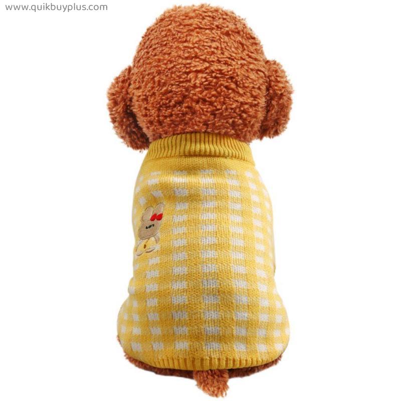 Winvacco Pet Clothing Dog Clothing Fall Winter Warm Sweater Colorful Vintage Striped Sweater