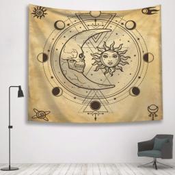 Witchcraft Eye Tapestry Sun Moon Hippie Aesthetic Room Decoration Psychedelic Vintage Home Bedroom Wall Background Cloth Decor
