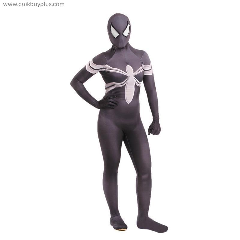 Woman Venom Spiderman Costume Superhero Cosplay Bodysuit Christmas Show Jumpsuit Girls Halloween Fancy Dress Onesies Breathable Lycra Spandex Zentai