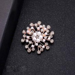 Women Brooch Jewelry Vintage Brooch Pins Fashion High Quality Crystals Imitation Pearl Flower Brooch Wedding Accessories