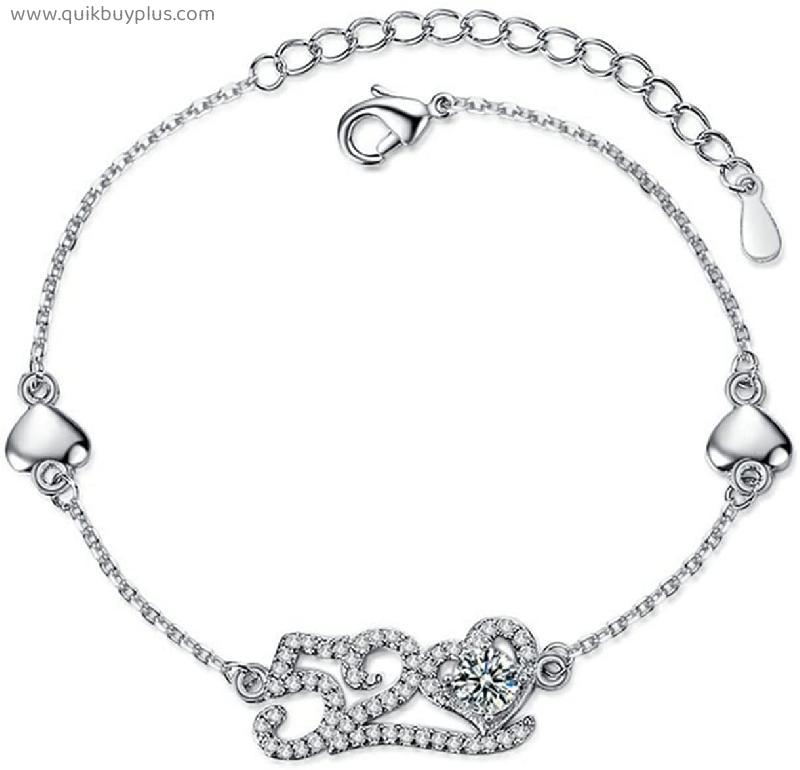 Women Clavicle Chain Jewelry Adjustable Bangle Girlfriend Lovers Birthday Valentine Day Gift jewellery (Gem Color : Women Bracelets)