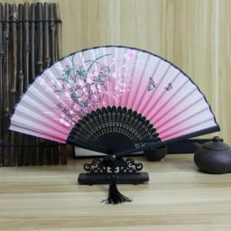 Women Fan Silk Chinese Style Fan Wedding Gift Fan Custom Japan Folding Fan 1pcs