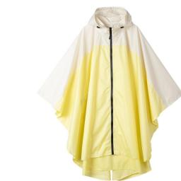 Women Fashion Cape Raincoat Splicing Color Rainproof Hooded Poncho