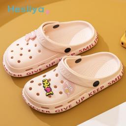 Women Leisure Hole Shoes Summer Slippers Indoor Outdoor Baotou Slippers Breathable Non-slip Garden Beach Shoes Fashion FlipFlops