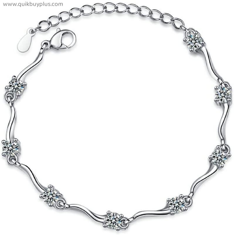 Women Micro-set Gems Adjustable Bangle Lover Birthday Valentine Day Gift jewellery (Gem Color : Women Bracelets)