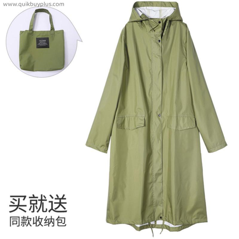 Women New Stylish Long Raincoat Waterproof Rain Jacket  with Hood