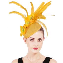 Women Wdding Fascinators Floral Hats Derby Hat Feathers Chic Accessories Party Bride Headpiece