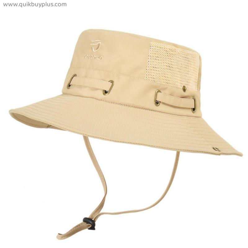 Womens Bucket Hat Outdoor Cycling Breathable Mesh Solid Fishermans Hat Travel Anti-UV Sun Hat Wide Brim Boonie Hat Fishing Cap