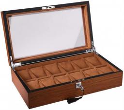Wooden Watch Boxes 12 Slot Jewelry Boxes Watch Boxes with Lock Collection Case Adult Men's Wooden Women's Gift