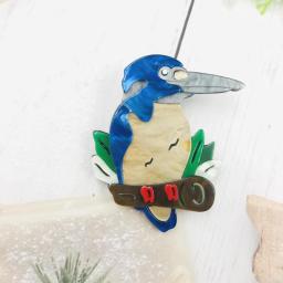 Wuli&baby Acrylic Woodpecker Bird Brooches For Women Unisex Tree Doctor Bird Animal Party Casual Brooch Pin Gifts