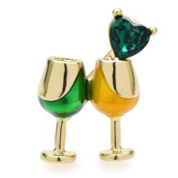Wuli&baby Heart Cups Brooches For Women Men Enamel 2-color Cheer High-heel Cup Party Casual Brooch Pin Gifts