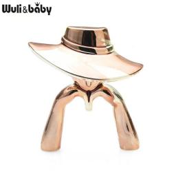Wuli&baby Wear Hat Girl Brooches Women Alloy 2-color Beauty Lady Figure Casual Office Brooch Pins Gifts