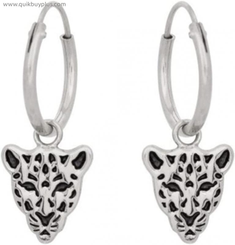 XKUN Earring 925 Sterling Silver Leopard Head Pendant Drop Earrings For Women Piercing Earring Jewelry