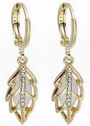 XKUN Earrings Copper Drop Earrings Leaf Crystal Aesthetic Exquisite Jewelry Accessories Ear Clips For Woman Girl