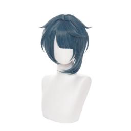 Xingqiu Cosplay Wig Game Genshin Impact Xing Qiu Costume Dark Blue Short Heat Resistant Synthetic Hair Wigs
