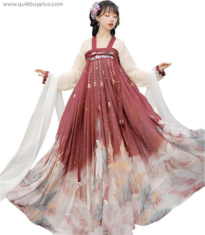 YANLINA Hanfu Chinese Traditional Hanfu Dress Fairy Cosplay Costume Princess Fancy Dress Halloween Christmas Party Suit (Color : Red, Size : Medium)