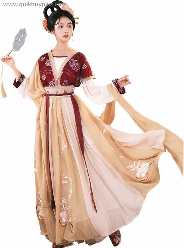 YANLINA Hanfu Chinese Women Ancient Fairy Hanfu Dress Suit Festival Gift Cosplay Stage Play Carnival (Color : Red, Size : Large)
