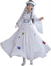 YANLINA Hanfu Women's Ancient Chinese Traditional Hanfu Dress Chiffon Embroidery Cosplay Costume White Princess Fairy Dress (Color : White, Size : XX-Large)