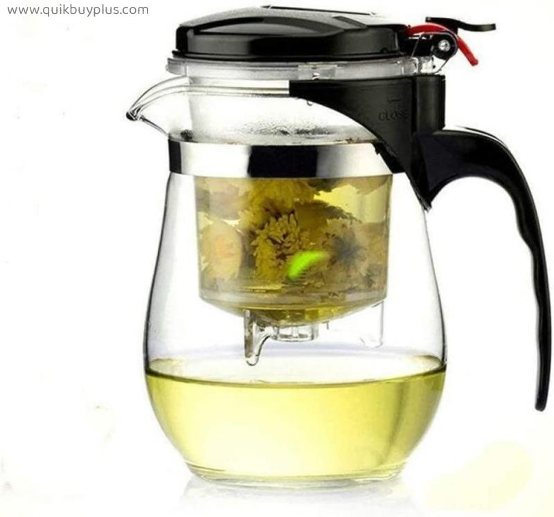 YANRUI Teapot 750mlheat Resistant Glass Teapot Tea Puer Kettle Coffee Glass Maker Convenient Office Tea Pot 1yess