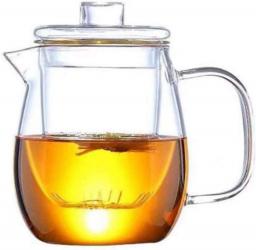 YANRUI Teapot Cast Iron Teapot Heat Resistant Tea Strainers with Removable Filter Clear Thicken Glass Tea Kettle for Loose Leaf Tea Blooming Tea Tea Accessories