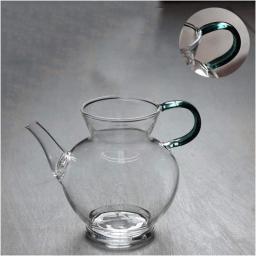 YANRUI Teapot Clear Glass Teapot Teapot Kettle Teapot High Temperature Resistant Glass Teapot Handmade Products (Color : Green)