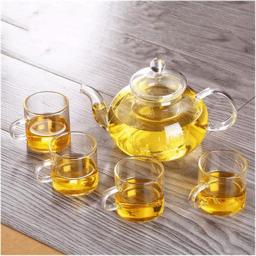 YANRUI Teapot Glass Teapot Heat-Resistant Glass Flower Tea Set Flower Teapot with Filter Large Capacity Teapot