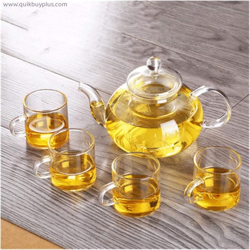 YANRUI Teapot Glass Teapot Heat-Resistant Glass Flower Tea Set Flower Teapot with Filter Large Capacity Teapot
