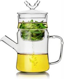 YANRUI Teapot Glass Teapot Heat Resistant Glass Tea Pot Flower Tea Set Puer Kettle Coffee Teapot Convenient (Size : 550ml) (Size : 550ml)