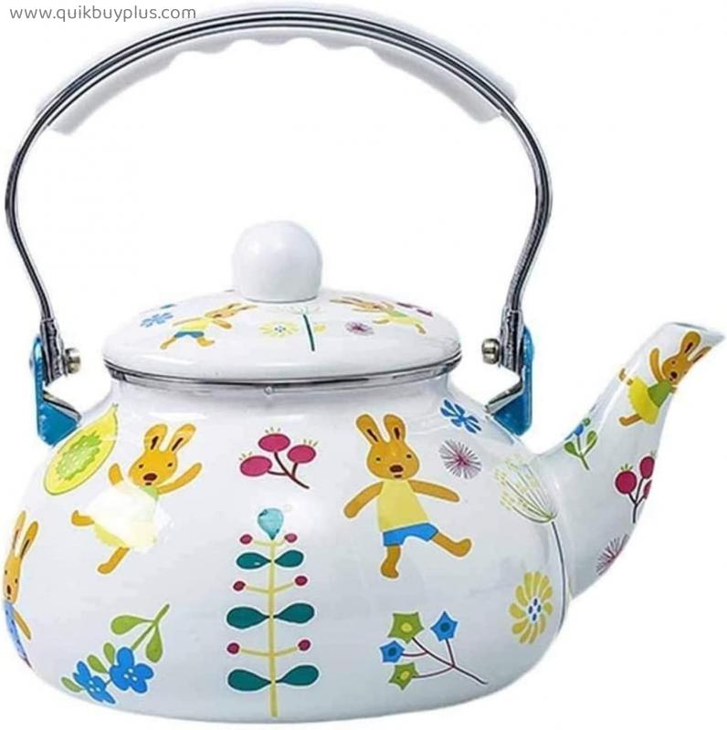 YANRUI Teapot Glass Teapot Kettle Enamel 2.4 Liter Porcelain Induction Cooker Gas Universal Coffee Pot (Color : C)