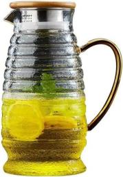 YANRUI Teapot Glass Teapot Tea Pot with Bamboo Lid, Juice Iced Tea, Water Kettle, Hot/Iced Water Carafe Hand Made Water Jug (Size : 1700ml)