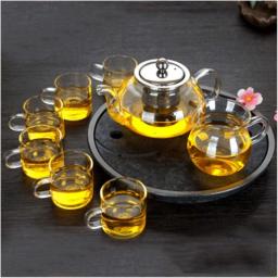 YANRUI Teapot Heat-Resistant Glass Teapot Tea Set Filter Household Thickened Flower Teapot Tea Maker Teapot