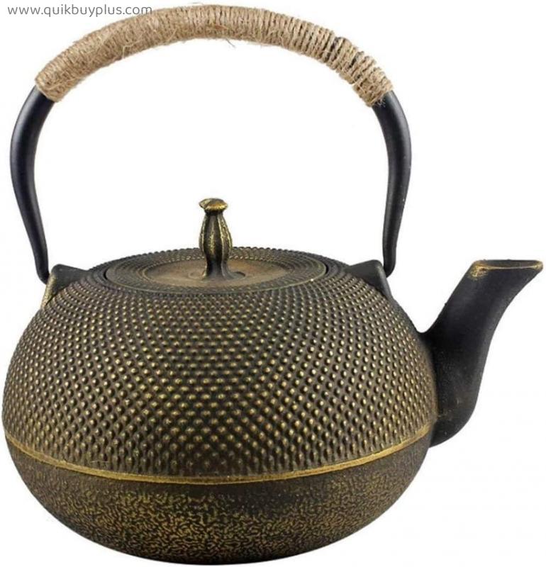YANRUI Teapot Kettle Cast Iron Teapot Iron Kettle Cast Iron Pot Health Pot Boiled Teapot Handmade Uncoated Copper Lid Tea Set 1800ML (2 Kg) Tetsubin