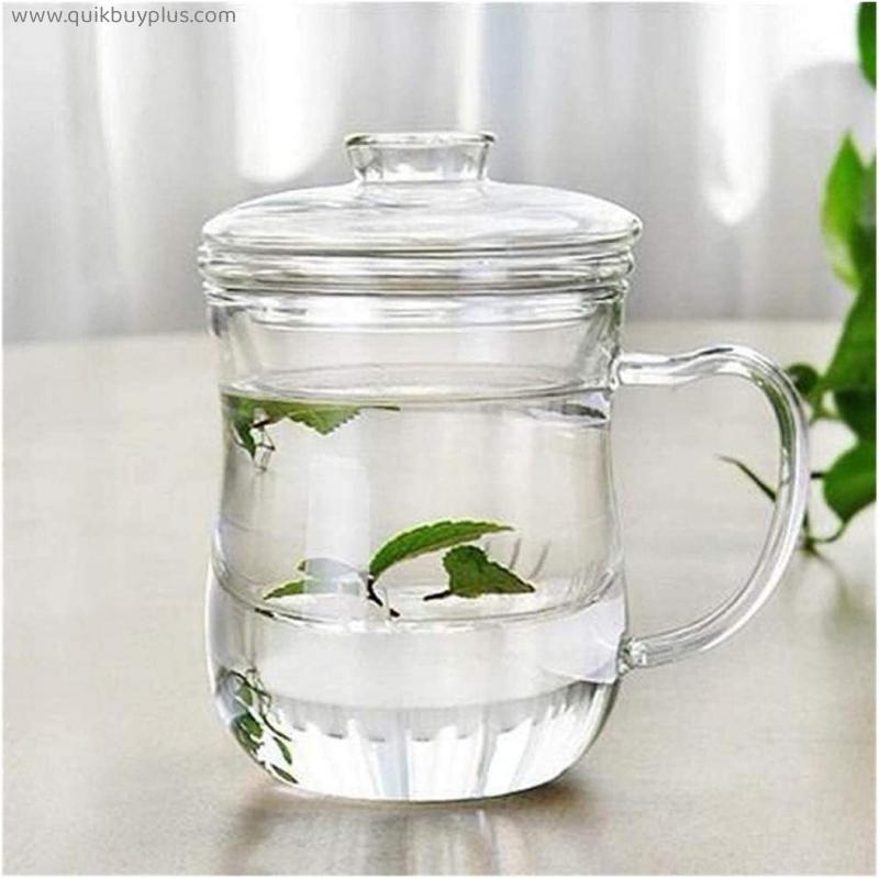 YANRUI Teapot Tea Sets Transparent Glass Cup Heat Resistant Glass S with Tea Infuser Filter&Lid Coffee Mugs Tea Leaf