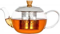 YANRUI Teapot Teapot Glass Kettle Glass Transparent Bubble Thick High Temperature Flower Household Glass Tea Set Filter Tea