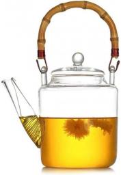 YANRUI Teapot Teapot Tea Sets Glass Kettle Glass Tea Set Heat-Resistant Flower Large-Capacity Set Home Cooking Tea