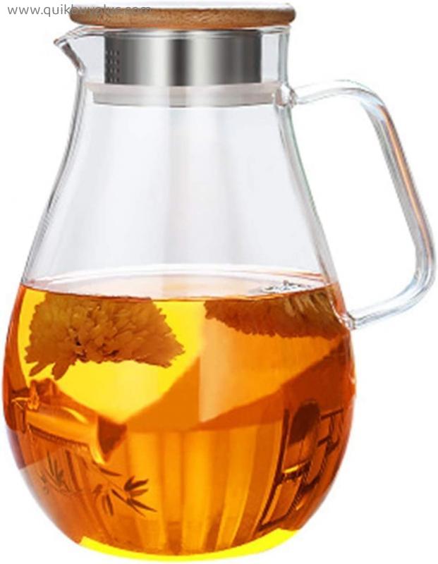 YANRUI Teapot Transparent Glass Teapot Household High Temperature Resistant Teapot Large Capacity Heat Resistant Glass Teapot (尺寸 Size : B)