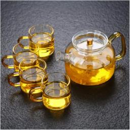 YANRUI Teapot Transparent Glass Teapot with Filter Household High Temperature Resistant Glass Teapot Tea Set