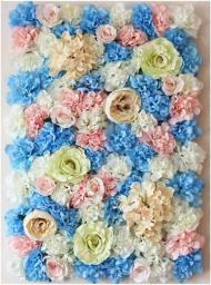 YANXIAOPING Artificial Flower Wall Floral Backdrop 60x40cm Trellis Privacy Hedge Wedding Photography Home Decor - Blue (Size : 8pack)