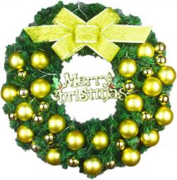 YANXIAOPING Christmas Wreath Decoration, Simulation Pine Needle Bow Xmas Ball Accessories, Home Front Door And Window Ornaments (Size : 60cm)