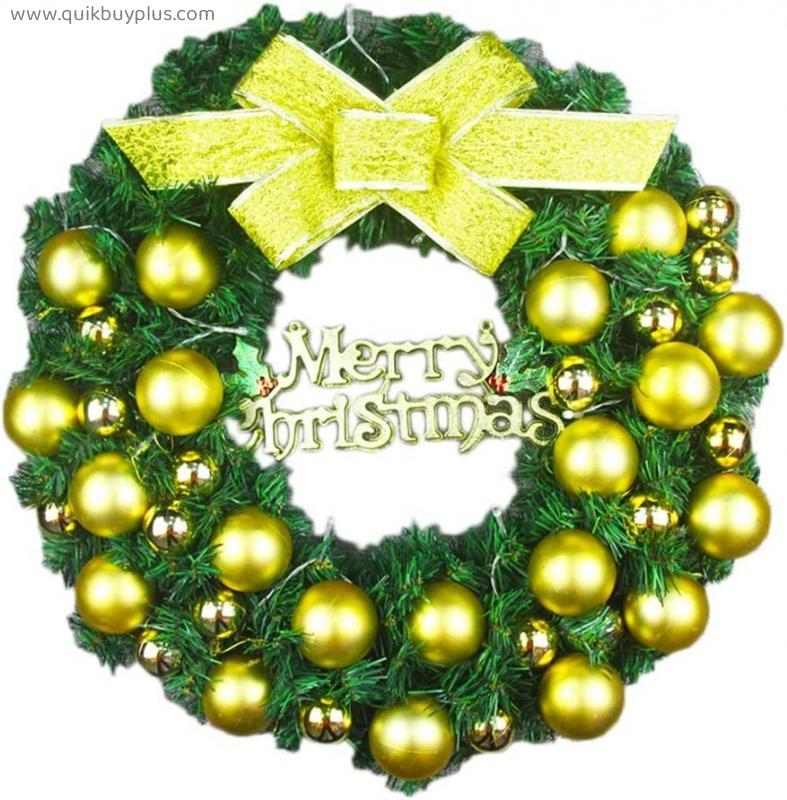 YANXIAOPING Christmas Wreath Decoration, Simulation Pine Needle Bow Xmas Ball Accessories, Home Front Door and Window Ornaments (Size : 60cm)
