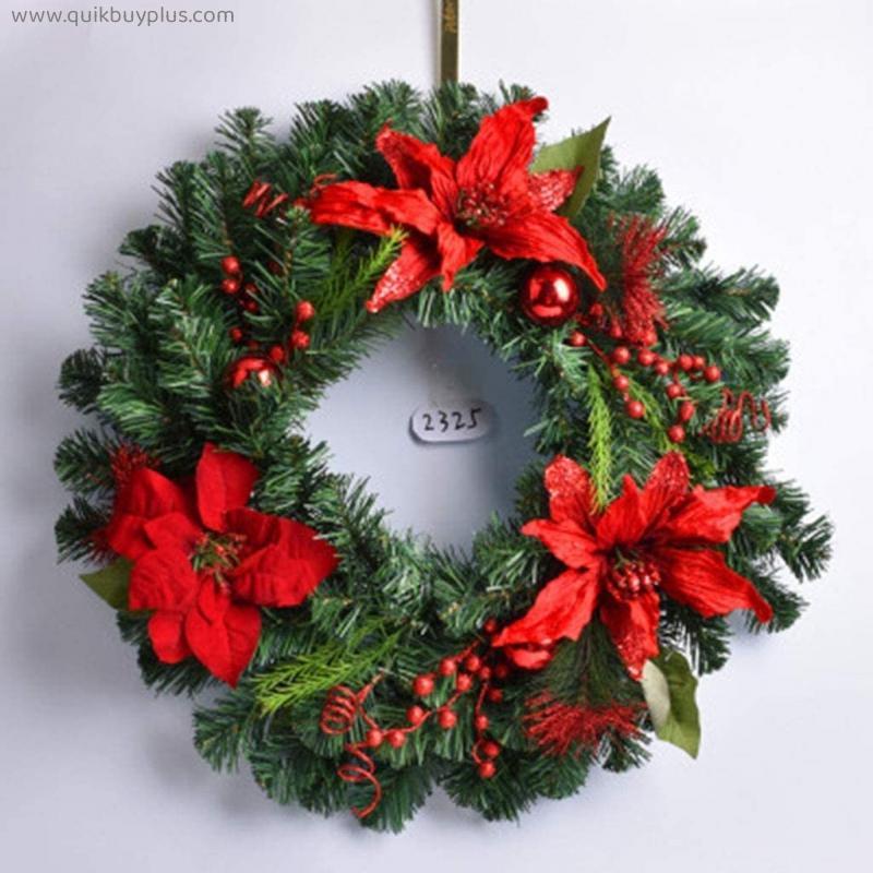 YANXIAOPING Front Door Garland Christmas Ornament Winter Wreath with red Berries Natural Pine Cone Spruce Thanksgiving (Color : D)