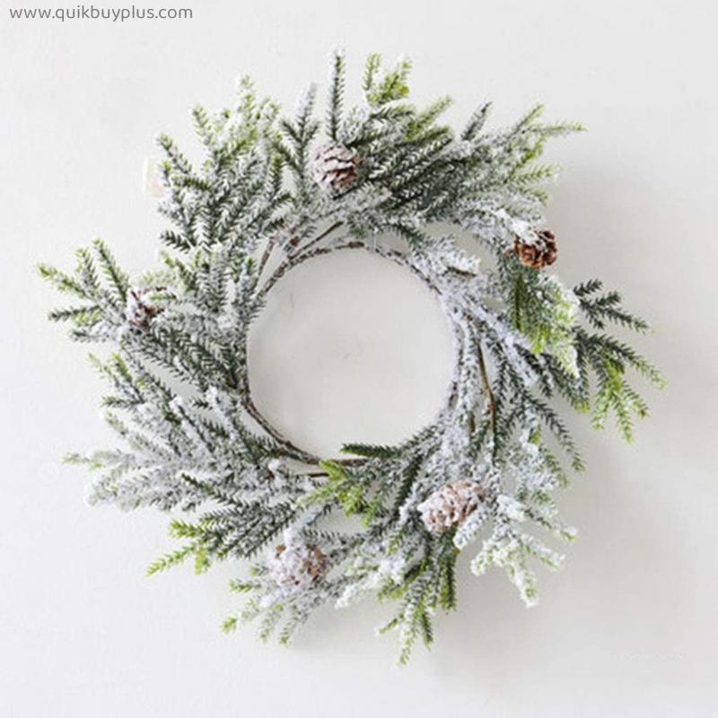YANXIAOPING Winter Christmas Wreath Natural Pine Cone Spruce Covered with Simulated Snow Christmas Thanksgiving Ornament (Size : 30cm)