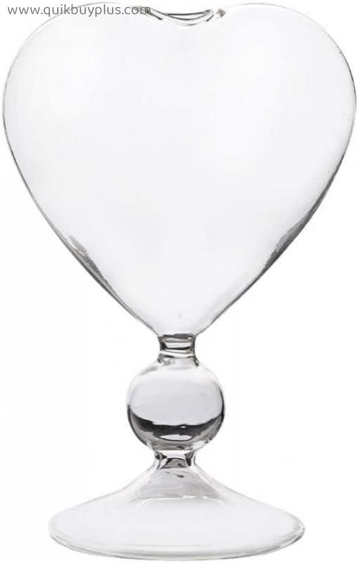YARNOW Heart Wine Glass Cups Martini Glasses Cocktail Glasses Crystal Clear Glass Elegant Drinking Cups for Cocktails Beer Juice and Water