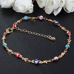 YCDtop Anklets Ankle Bracelets Ankle jewelry simple and versatile fashion street beat chain handmade five-pointed star gemstone anklet