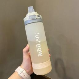 YCONTIME 500ML/600ML Sports Water Bottle With Straw Leakproof Large Capacity Plastic Drinking Kettle For Outdoor Fitness Travel