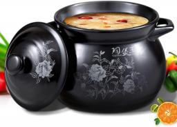 YISUPP Classic Old Casserole with Lid Ceramic Soup Bowl Pot Stock Pot with Lid, Non-Stick Deep Stockpot with Lid for Stew Clay Pot for Different Cooking Styles Cookware,black-4.5L