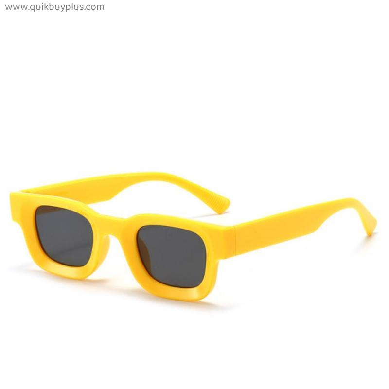 YOOSKE Small Frame Sunglasses Men Women Vintage Square Sun Glasses Brand Designer Concave Mirror Black Eyewear Shades UV400